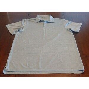 VINEYARD VINES On the Go Sankaty Blue Striped Men's Polo Size Large